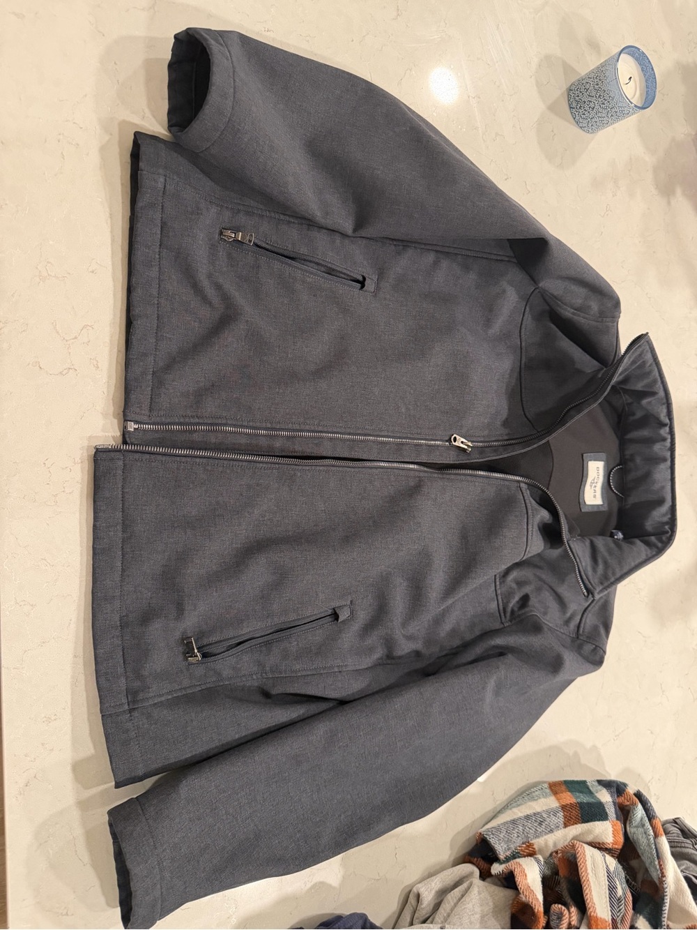Dockers Men's Charcoal Zip-Front Lightweight Jacket